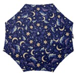 Night Moon Seamless Background Stars Sky Clouds Texture Pattern Straight Umbrellas