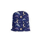 Night Moon Seamless Background Stars Sky Clouds Texture Pattern Drawstring Pouch (Small)