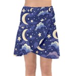 Night Moon Seamless Background Stars Sky Clouds Texture Pattern Wrap Front Skirt