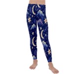 Night Moon Seamless Background Stars Sky Clouds Texture Pattern Kids  Lightweight Velour Leggings