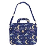 Night Moon Seamless Background Stars Sky Clouds Texture Pattern MacBook Pro 13  Shoulder Laptop Bag 