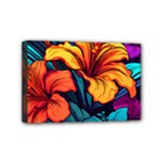 Hibiscus Flowers Colorful Vibrant Tropical Garden Bright Saturated Nature Mini Canvas 6  x 4  (Stretched)