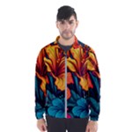 Hibiscus Flowers Colorful Vibrant Tropical Garden Bright Saturated Nature Men s Windbreaker