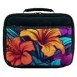Hibiscus Flowers Colorful Vibrant Tropical Garden Bright Saturated Nature Lunch Bag
