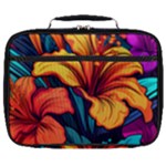 Hibiscus Flowers Colorful Vibrant Tropical Garden Bright Saturated Nature Full Print Lunch Bag