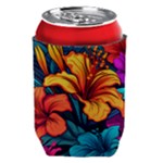 Hibiscus Flowers Colorful Vibrant Tropical Garden Bright Saturated Nature Can Holder