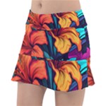 Hibiscus Flowers Colorful Vibrant Tropical Garden Bright Saturated Nature Classic Tennis Skirt