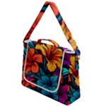 Hibiscus Flowers Colorful Vibrant Tropical Garden Bright Saturated Nature Box Up Messenger Bag