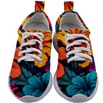 Hibiscus Flowers Colorful Vibrant Tropical Garden Bright Saturated Nature Kids Athletic Shoes