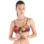 Hibiscus Flowers Colorful Vibrant Tropical Garden Bright Saturated Nature Tie Up Cut Bikini Top