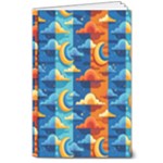 Clouds Stars Sky Moon Day And Night Background Wallpaper 8  x 10  Hardcover Notebook