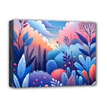 Nature Night Bushes Flowers Leaves Clouds Landscape Berries Story Fantasy Wallpaper Background Sampl Deluxe Canvas 16  x 12  (Stretched) 