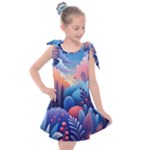 Nature Night Bushes Flowers Leaves Clouds Landscape Berries Story Fantasy Wallpaper Background Sampl Kids  Tie Up Tunic Dress