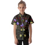 Bird Flower Plant Nature Kids  Short Sleeve Shirt