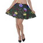 Bird Flower Plant Nature Velvet Skater Skirt