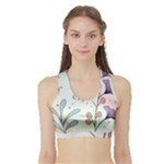 Flower Paint Flora Nature Plant Sports Bra with Border