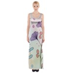 Flower Paint Flora Nature Plant Thigh Split Maxi Dress