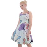 Flower Paint Flora Nature Plant Knee Length Skater Dress