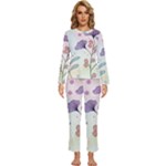 Flower Paint Flora Nature Plant Womens  Long Sleeve Lightweight Pajamas Set