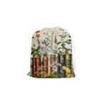 Books Flowers Book Flower Flora Floral Drawstring Pouch (Small)