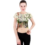 Books Flowers Book Flower Flora Floral Crew Neck Crop Top