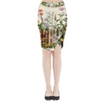 Books Flowers Book Flower Flora Floral Midi Wrap Pencil Skirt