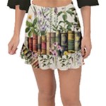 Books Flowers Book Flower Flora Floral Fishtail Mini Chiffon Skirt