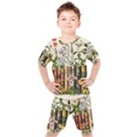 Books Flowers Book Flower Flora Floral Kids  T-Shirt and Shorts Set