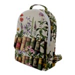 Books Flowers Book Flower Flora Floral Flap Pocket Backpack (Large)