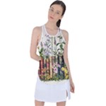 Books Flowers Book Flower Flora Floral Racer Back Mesh Tank Top