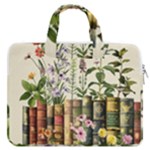 Books Flowers Book Flower Flora Floral MacBook Pro 15  Double Pocket Laptop Bag 