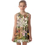 Books Flowers Book Flower Flora Floral Kids  Pilgrim Collar Ruffle Hem Dress