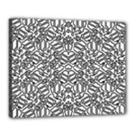 Monochrome Maze Design Print Canvas 20  x 16  (Stretched)
