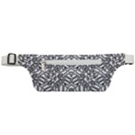 Monochrome Maze Design Print Active Waist Bag