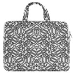 Monochrome Maze Design Print MacBook Pro 13  Double Pocket Laptop Bag