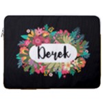 Personalized Floral Name Laptop Sleeve Case with Pocket 17  Vertical Laptop Sleeve Case With Pocket