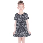 Rebel Life: Typography Black and White Pattern Kids  Simple Cotton Dress