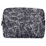 Rebel Life: Typography Black and White Pattern Make Up Pouch (Medium)