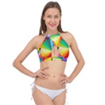 bring colors to your day Cross Front Halter Bikini Top
