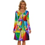bring colors to your day Long Sleeve Dress With Pocket