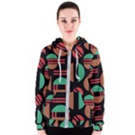 Abstract Geometric Pattern Women s Zipper Hoodie