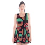 Abstract Geometric Pattern Scoop Neck Skater Dress
