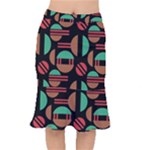 Abstract Geometric Pattern Short Mermaid Skirt