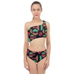 Abstract Geometric Pattern Spliced Up Two Piece Swimsuit