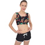 Abstract Geometric Pattern V-Back Sports Bra