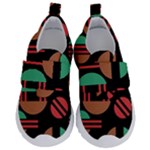 Abstract Geometric Pattern Kids  Velcro No Lace Shoes
