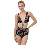 Abstract Geometric Pattern Tied Up Two Piece Swimsuit