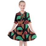 Abstract Geometric Pattern Kids  All Frills Chiffon Dress