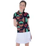 Abstract Geometric Pattern Women s Polo T-Shirt
