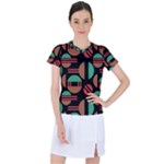 Abstract Geometric Pattern Women s Sports Top